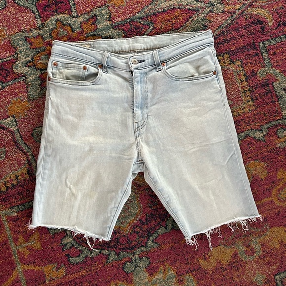 Levi's | Men’s Light Blue Cutoff Denim 512 Premium Jean Shorts Zipper Fly Sz 34 - Picture 3 of 16